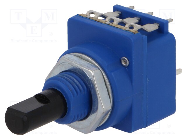 Potentiometer: shaft; 10kΩ; Features: with push-push switch