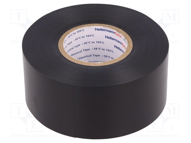 Tape: electrical insulating; W: 38mm; L: 20m; D: 0.21mm; black; 220%