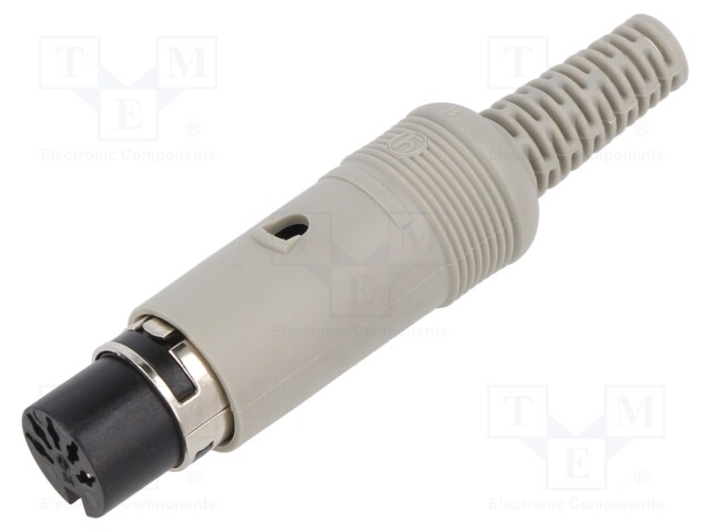 Plug; DIN; female; PIN: 3; Layout: 180°; straight; for cable