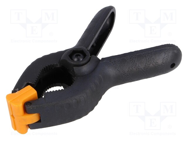 Tool: universal clamp; Mat: plastic; Grip capac: 0÷35mm; L: 100mm