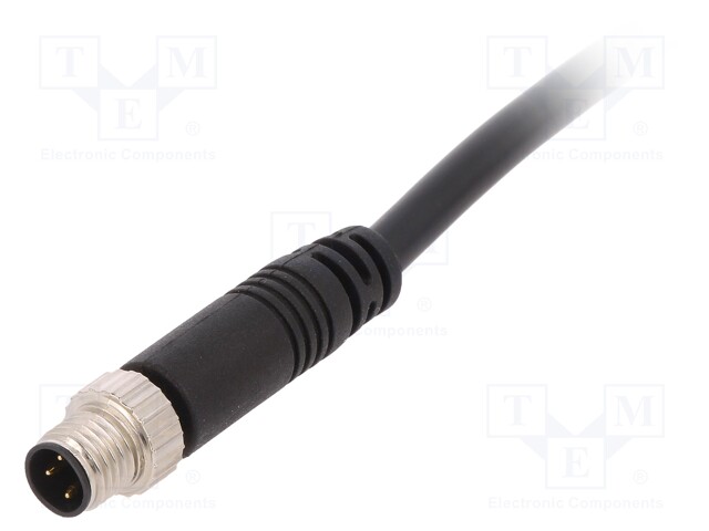 Connector: M8; 2m; male; PIN: 3; straight; plug; 3A; 60V; IP67