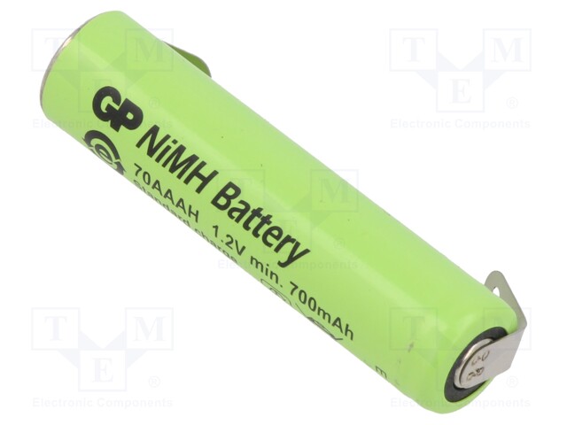 Re-battery: Ni-MH; AAA,R3; 1.2V; 700mAh; soldering lugs