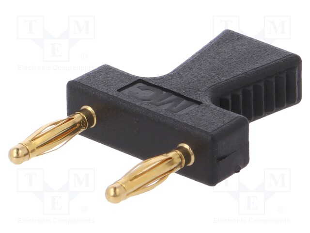 Stackable safety shunt; 10A; black; Plating: gold-plated; 30.4mm