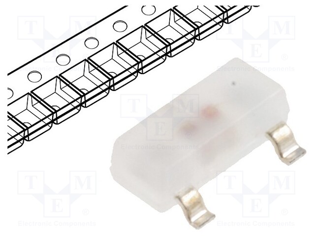 LED; SMD; SOT23; red/green; 3x1.3x1.05mm; 140°; 20mA; Lens: diffused