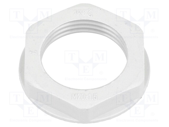 Nut; M20; polyamide; 26mm; grey; Pitch: 1,5