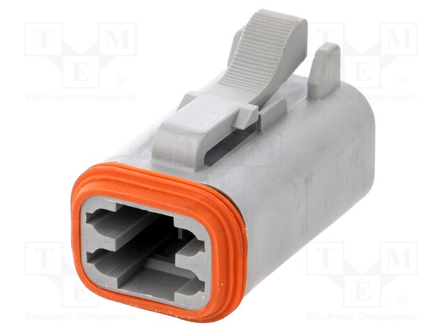 Connector: wire-wire; AT; plug; female; PIN: 4; IP67; Locking: latch