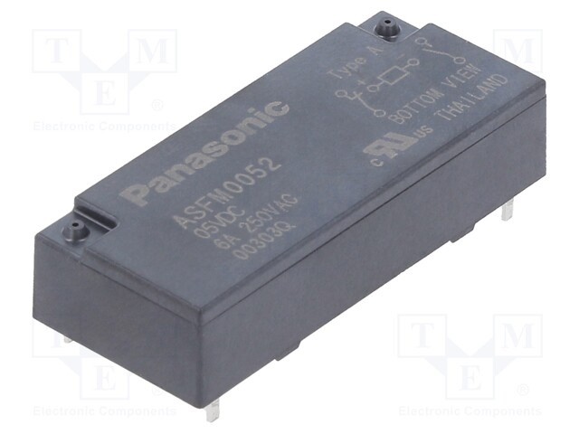 Relay: miniature; NC + NO; Ucoil: 5VDC; 4A/250VAC; 4A/30VDC; 6A