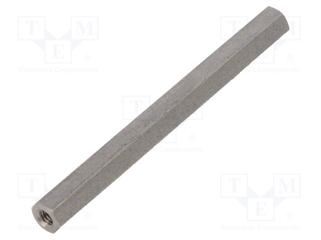 Screwed spacer sleeve; Int.thread: M4; 75mm; hexagonal