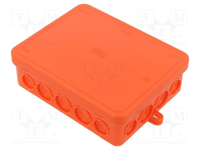 Enclosure: junction box; X: 100mm; Y: 125mm; Z: 40mm; polyetylene