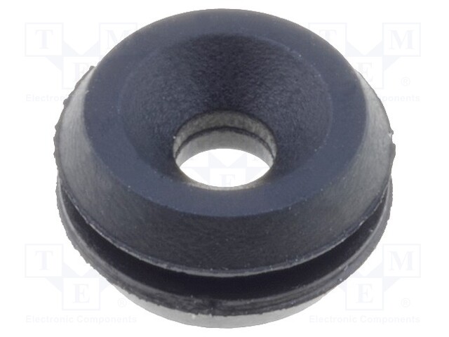 Grommet; Ømount.hole: 5.8mm; Øhole: 2.33mm; rubber; black