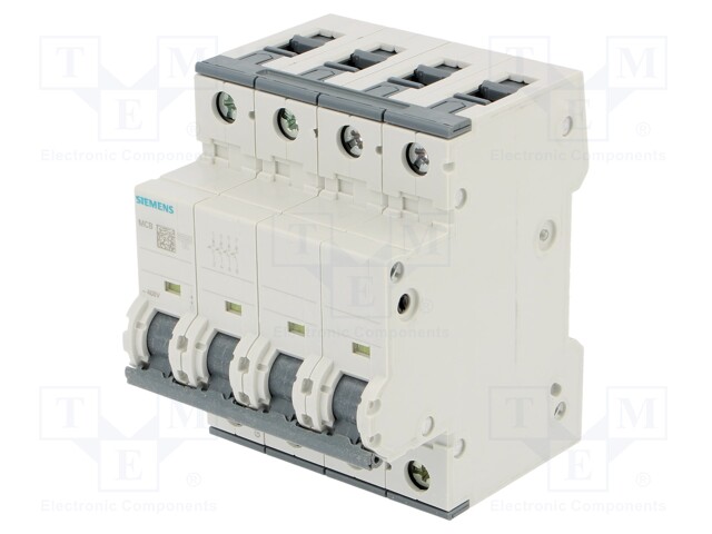 Circuit Breaker, MCB, 5SY4, 4P, 10 kA, 400 V, 63 A