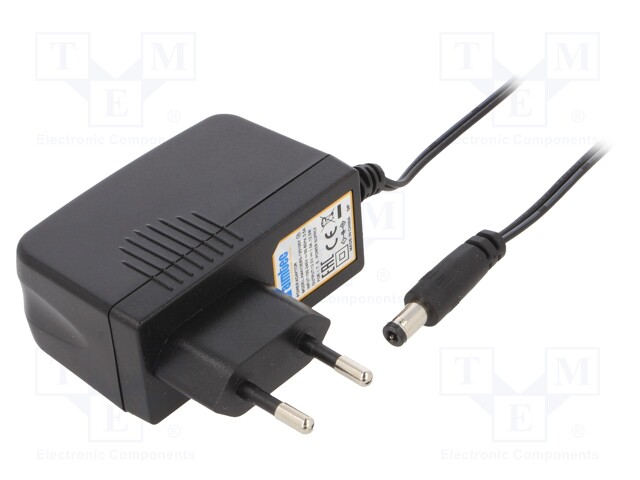 Power supply: switched-mode; volatage source; 12VDC; 1A; 12W; 83%