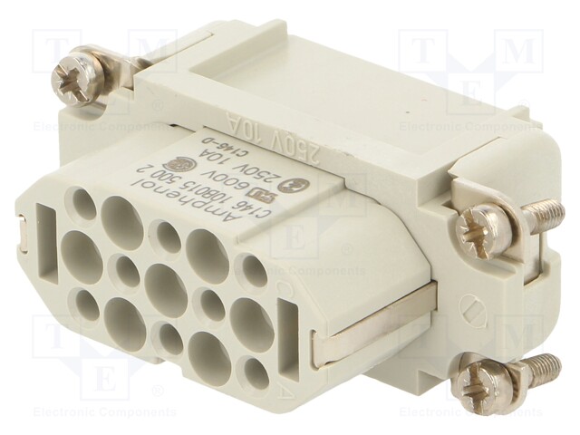 Connector: HDC; contact insert; female; C146,heavy|mate D; PIN: 15