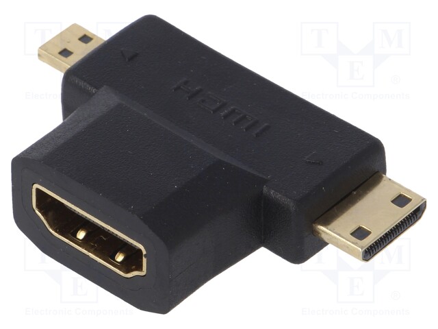 Adapter; HDMI 1.4; HDMI socket,HDMI micro plug,HDMI mini plug