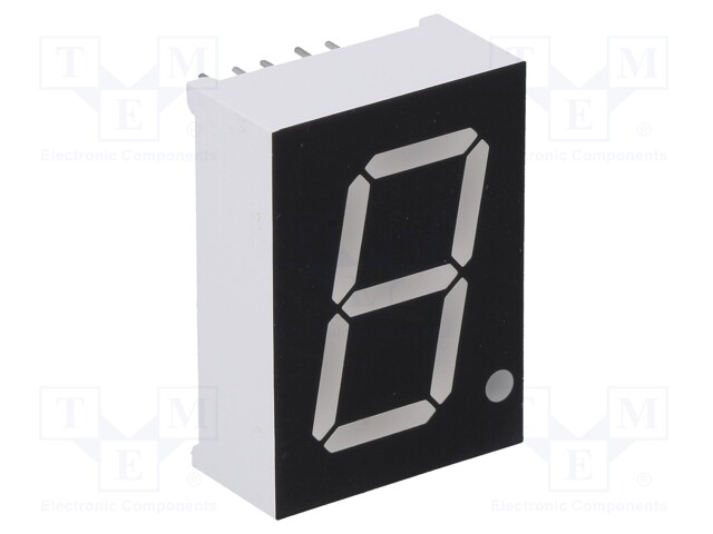 Display: LED; 7-segment; 20.4mm; 0.8"; No.char: 1; blue; 80mcd; anode