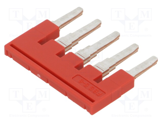 Comb bridge; ways: 5; red; Width: 6mm; UL94V-0