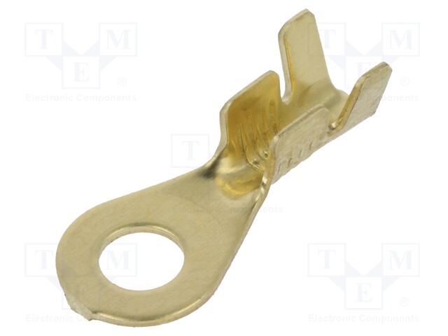 Ring terminal; M4; 1÷2.5mm2; crimped; for cable; straight; brass