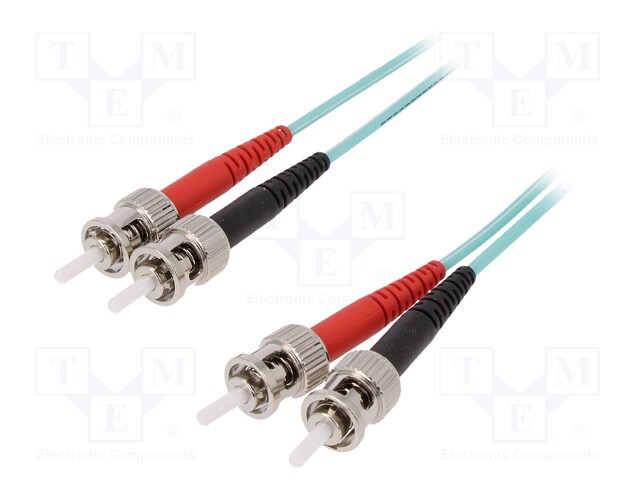 Fiber patch cord; OM3; ST,both sides; 2m; LSZH; blue