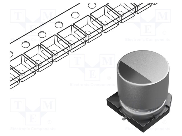 Capacitor: electrolytic; SMD; 220uF; 35VDC; 10x10x10mm; ±20%; 2500h