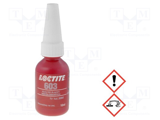 Anaerobic adhesive; green; bottle; 0.01l; LOCTITE 603; 8min