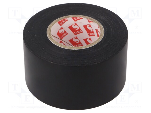 Tape: electrical insulating; W: 38mm; L: 25m; Thk: 0.13mm; black