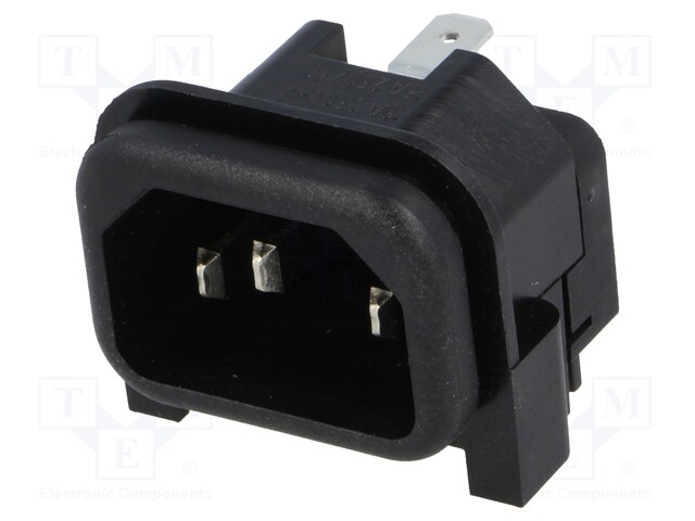 Connector: AC supply; socket; male; 10A; 250VAC; IEC 60320