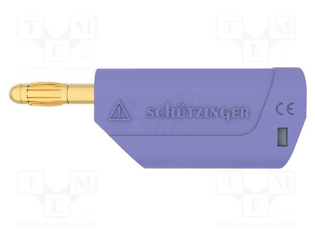 Plug; 4mm banana; 32A; 30VAC; 60VDC; violet; Max.wire diam: 4mm