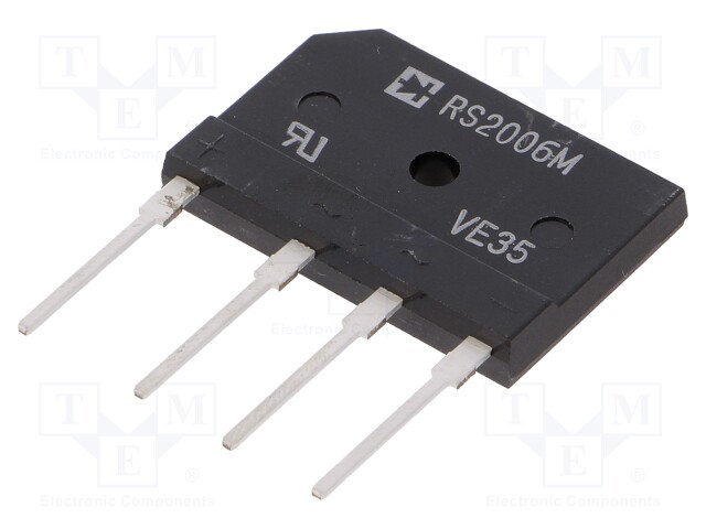 Single-phase bridge rectifier; Urmax: 800V; If: 20A; Ifsm: 300A