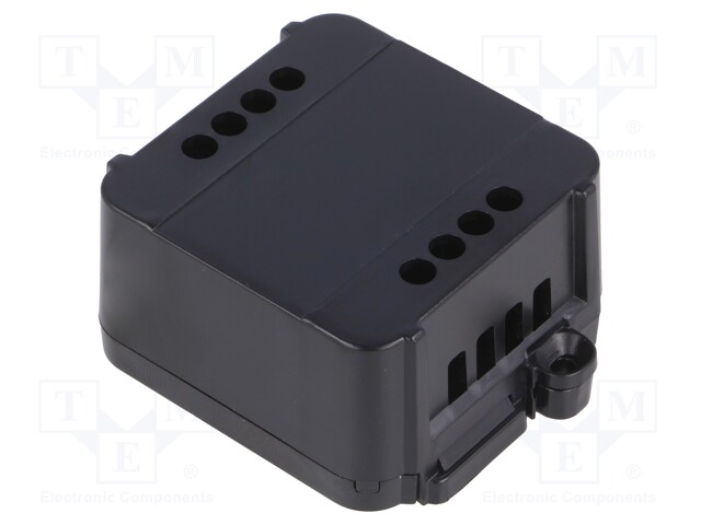 Enclosure: junction box; X: 44.5mm; Y: 57mm; Z: 25mm; black