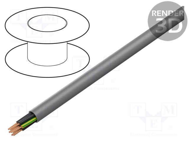 Wire; YSLY-JZ; 8G0,5mm2; unshielded; 300V,500V; Cu; stranded; grey