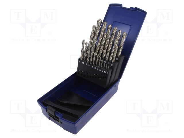 Drill set; for metal; high speed steel stal szybkotnąca HSS