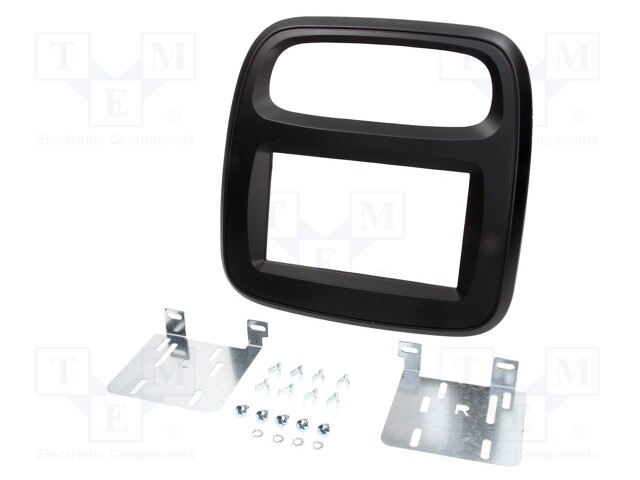 Radio mounting frame; Opel,Renault; 2 DIN; black