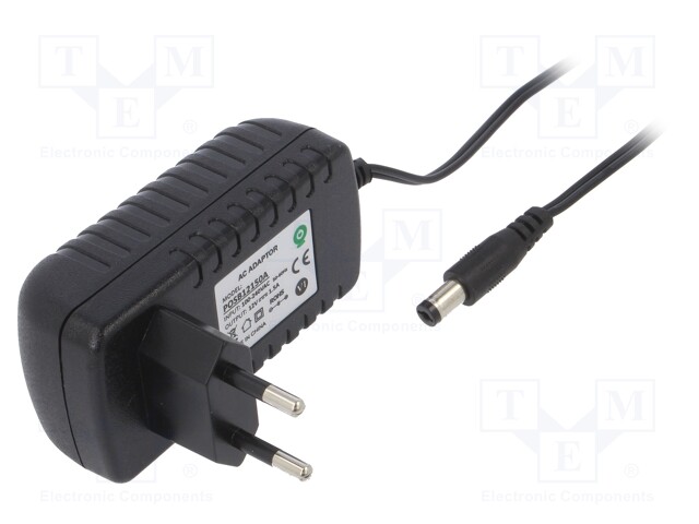 Power supply: switched-mode; 12VDC; 1.5A; Out: 5,5/2,1; 18W; 81.47%