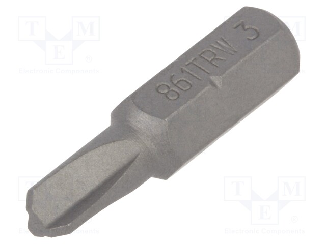 Screwdriver bit; Tri-Wing®; TW3; Overall len: 25mm