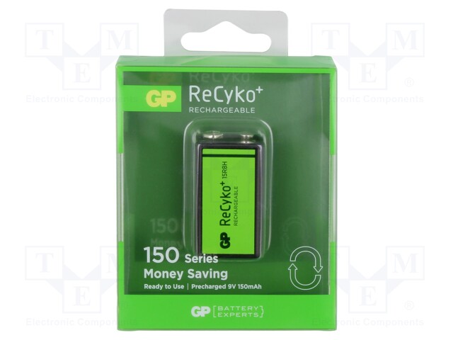 Re-battery: Ni-MH; 6F22; 8.4V; 150mAh; ReCyko+; blister; Ready2Use