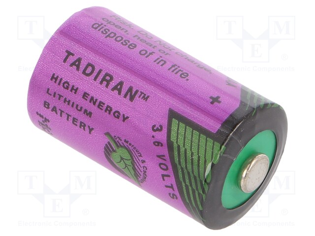 Battery: lithium (LTC); 3.6V; 1/2AA; Ø14.7x25.2mm; 1200mAh