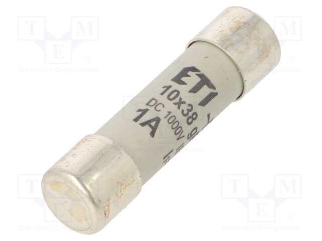 Fuse: fuse; gPV; 1A; 1000VDC; cylindrical; 10,3x38mm