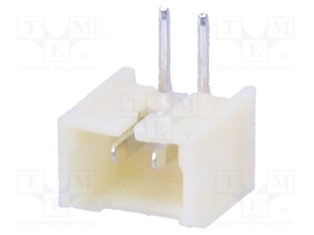 Socket; wire-board; male; 1.25mm; PIN: 2; THT; 250V; 1A; tinned