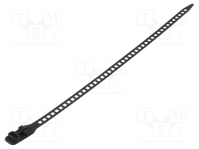 Cable tie; multi use; L: 260mm; W: 7mm; polyurethane; 57N; black