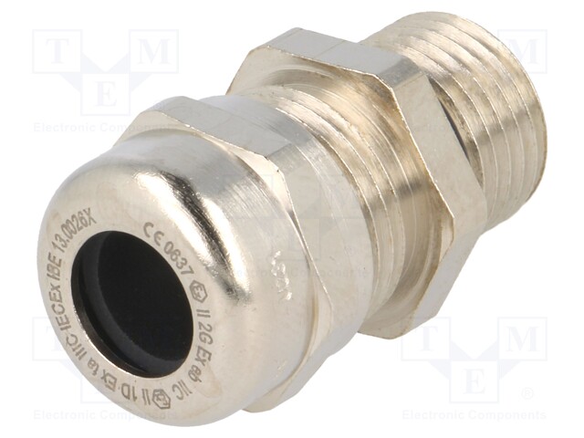 Cable gland; with long thread; M16; IP68; Mat: brass