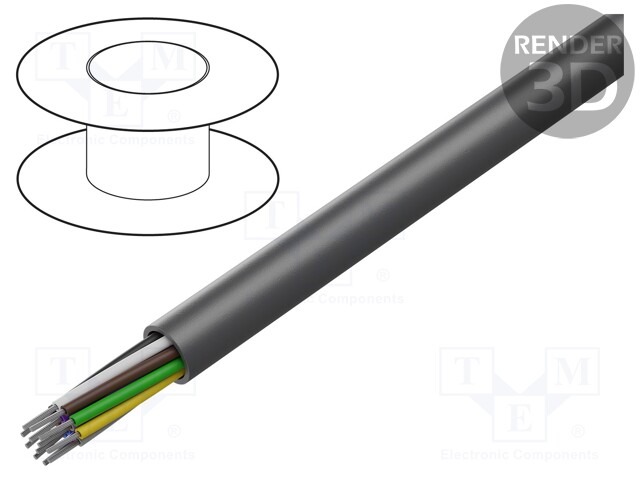 Wire; LiYY A; 12x22AWG; unshielded; 300V; PVC; Cu; stranded