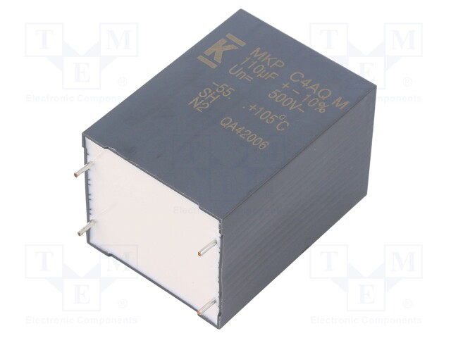 Capacitor: polypropylene; DC-Link; 110uF; ESR: 1.4mΩ; THT; ±10%