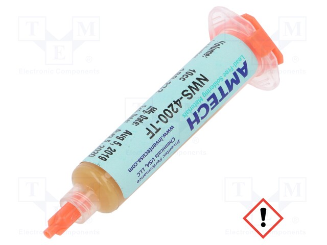 Flux: rosin based; Water Soluble; gel; syringe; 10ml; Colour: amber