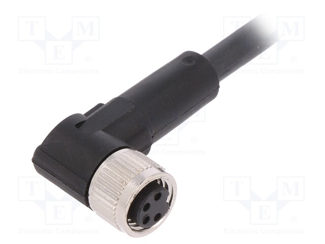 Connection lead; M8; PIN: 4; angled; 2m; plug; 60VAC; 4A; -25÷80°C