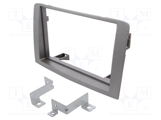 Radio mounting frame; Fiat,Lancia; 2 DIN; silver