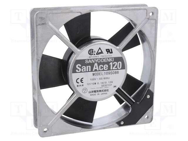 Fan: AC; axial; 120x120x25mm; 66m3/h; 24dBA; ball bearing; 1400rpm