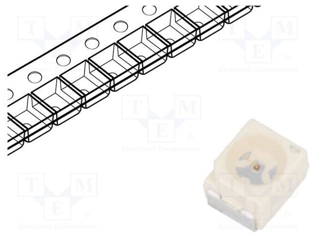 LED; SMD; 3528,PLCC2; yellow; 380÷755mlm; 112÷280mcd; 3.4x3x2.1mm