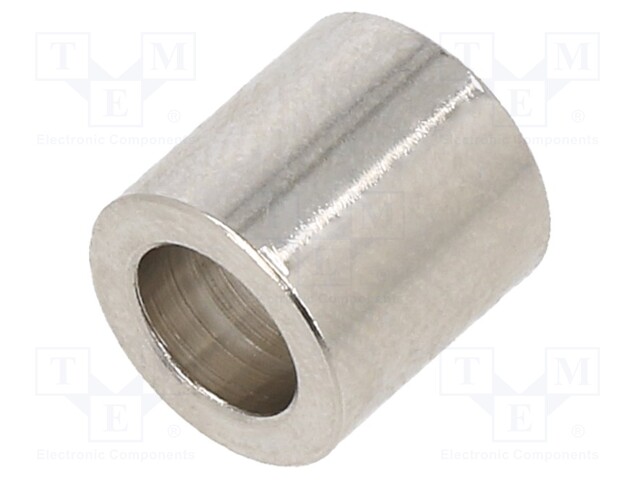 Spacer sleeve; 6.2mm; cylindrical; brass; nickel; Out.diam: 10mm