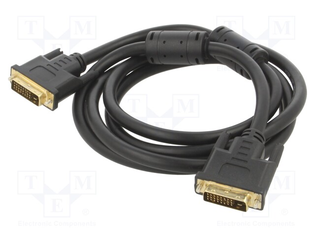 Cable; dual link; DVI-D (24+1) plug,both sides; 1.8m; black