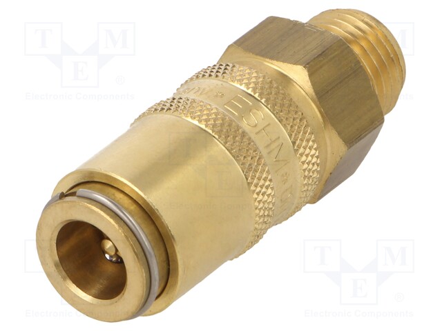 Quick connection coupling; straight,with valve; 10bar; Seal: FPM